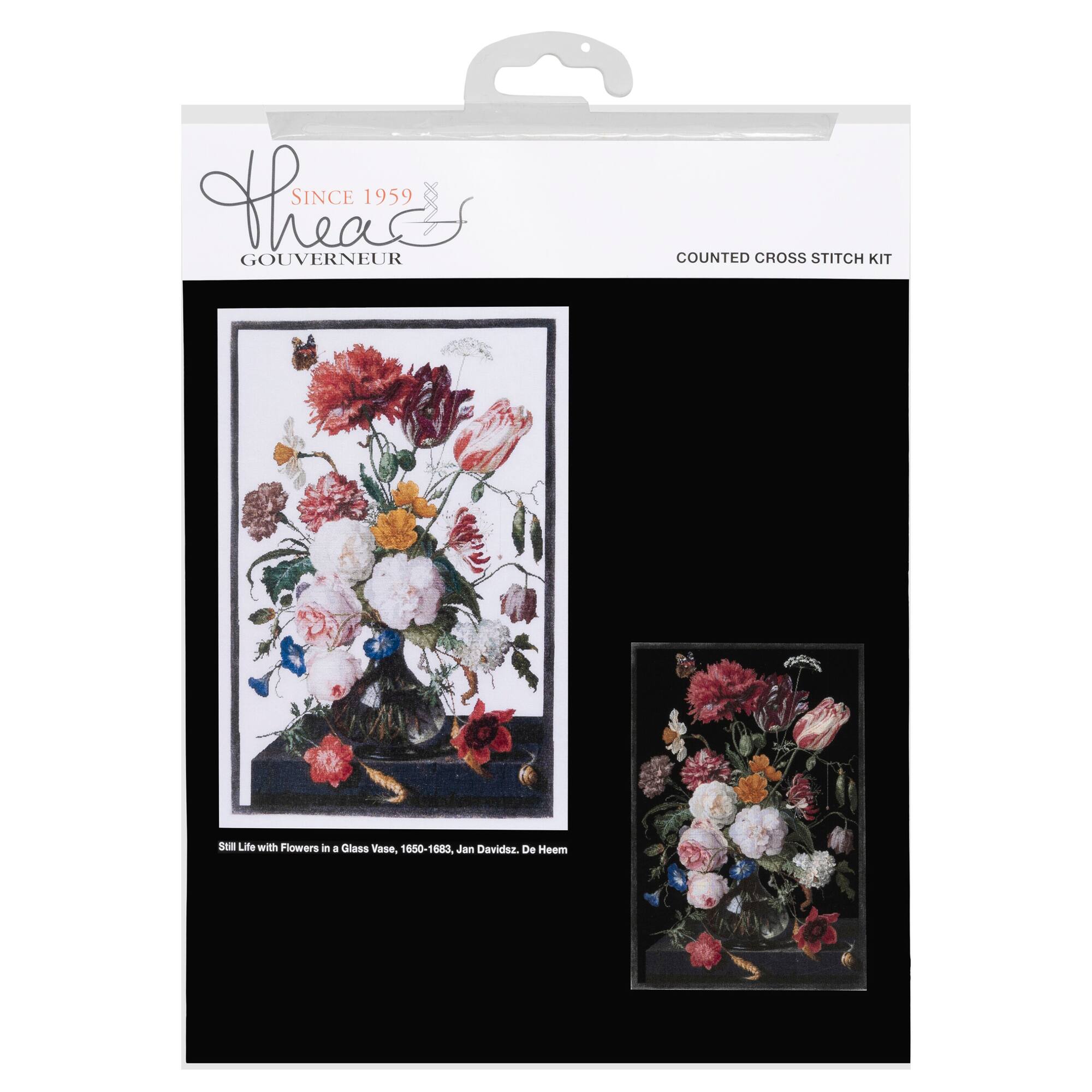 Thea Gouverneur Since 1959® Flower Still Life Counted Cross Stitch Kit